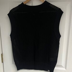DKNY Black Sleeveless Sweater